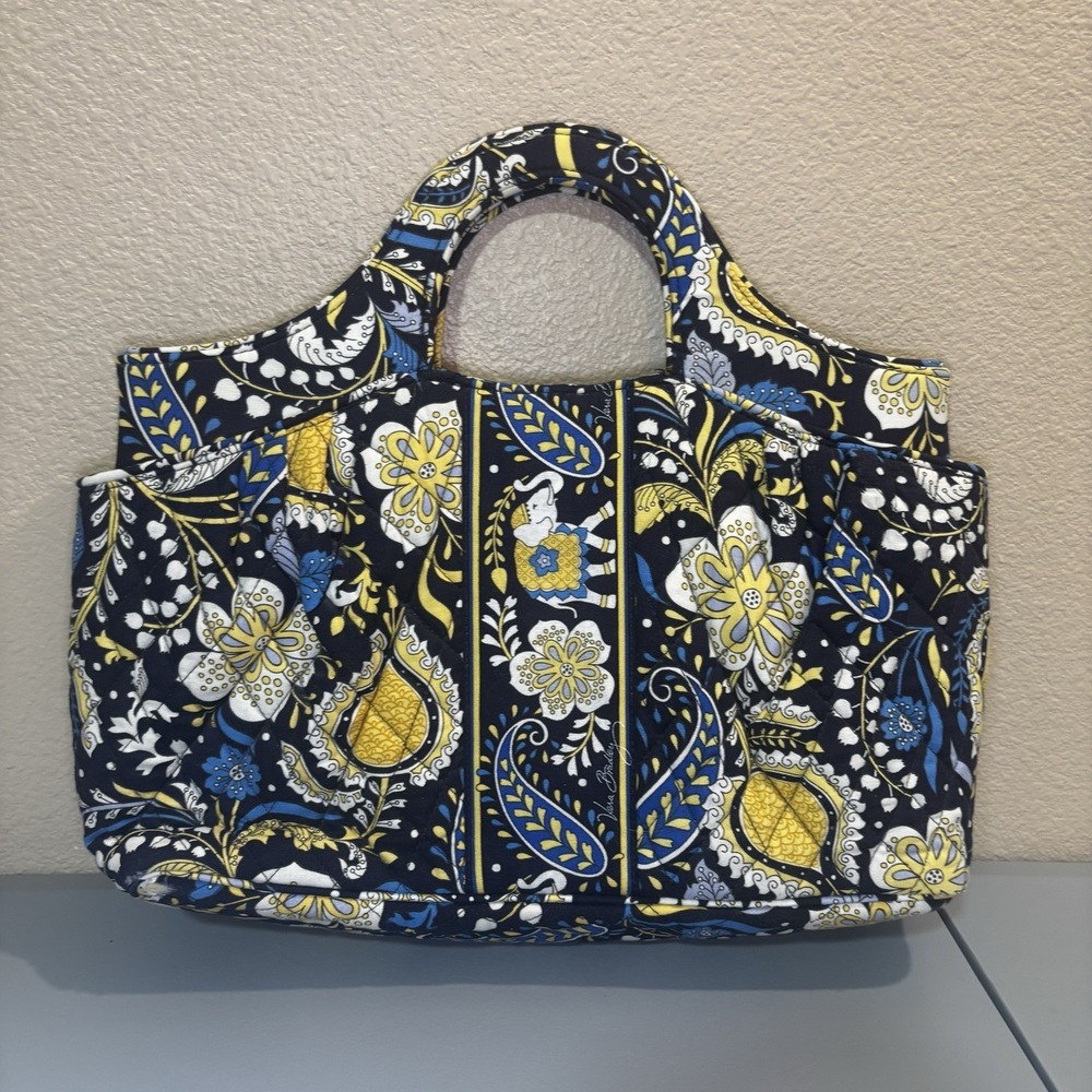 Vera Bradley Ellie Blue Abby Purse Handbag‎ Bag Blue Yellow Floral Pockets